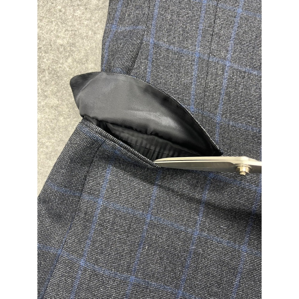 Ralph Lauren Sport Coat Mens 36R Gray Wool Plaid Windowpane Classic Fit Canada - Picture 11 of 12
